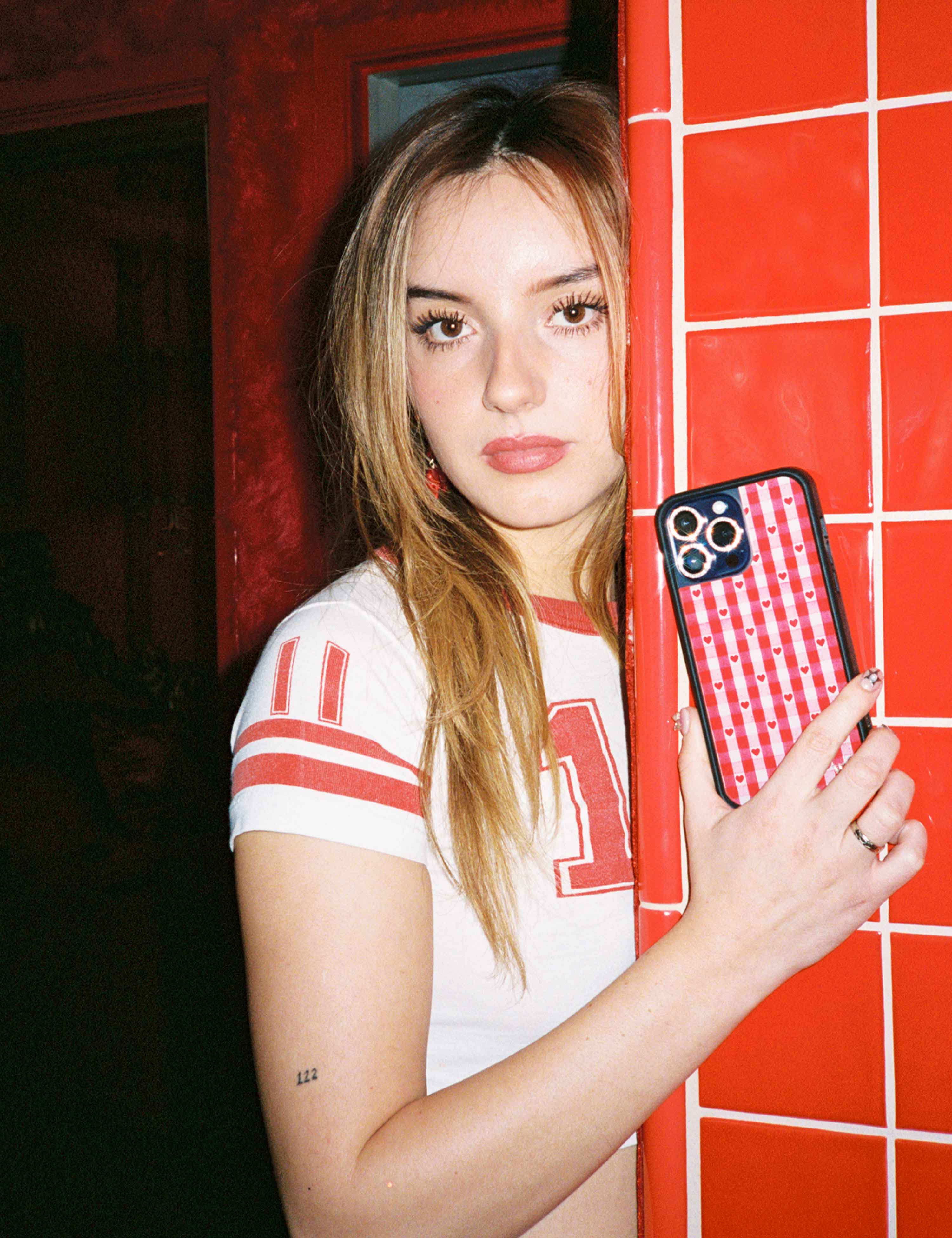 Gingham Hearts | Red iPhone Case - Image 25